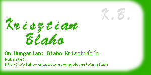 krisztian blaho business card